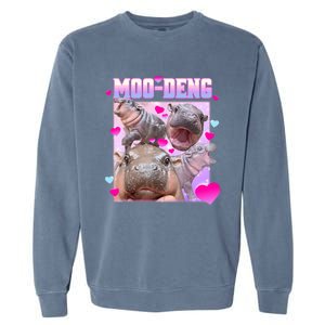 Moo Deng Hippo Baby Pygmy Funny Garment-Dyed Sweatshirt