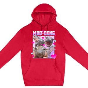 Moo Deng Hippo Baby Pygmy Funny Premium Pullover Hoodie