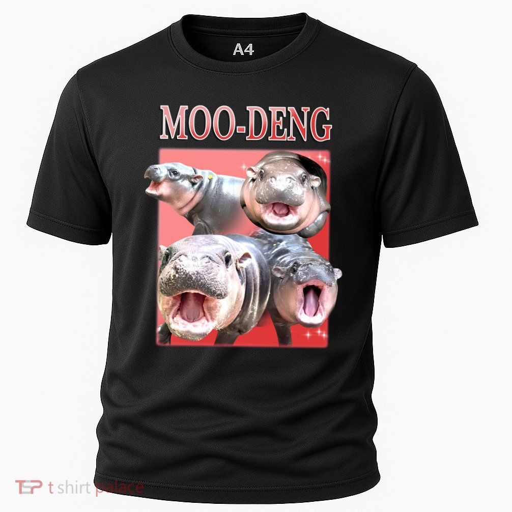 Moo Deng Hippo Meme Funny Cooling Performance Crew T-Shirt