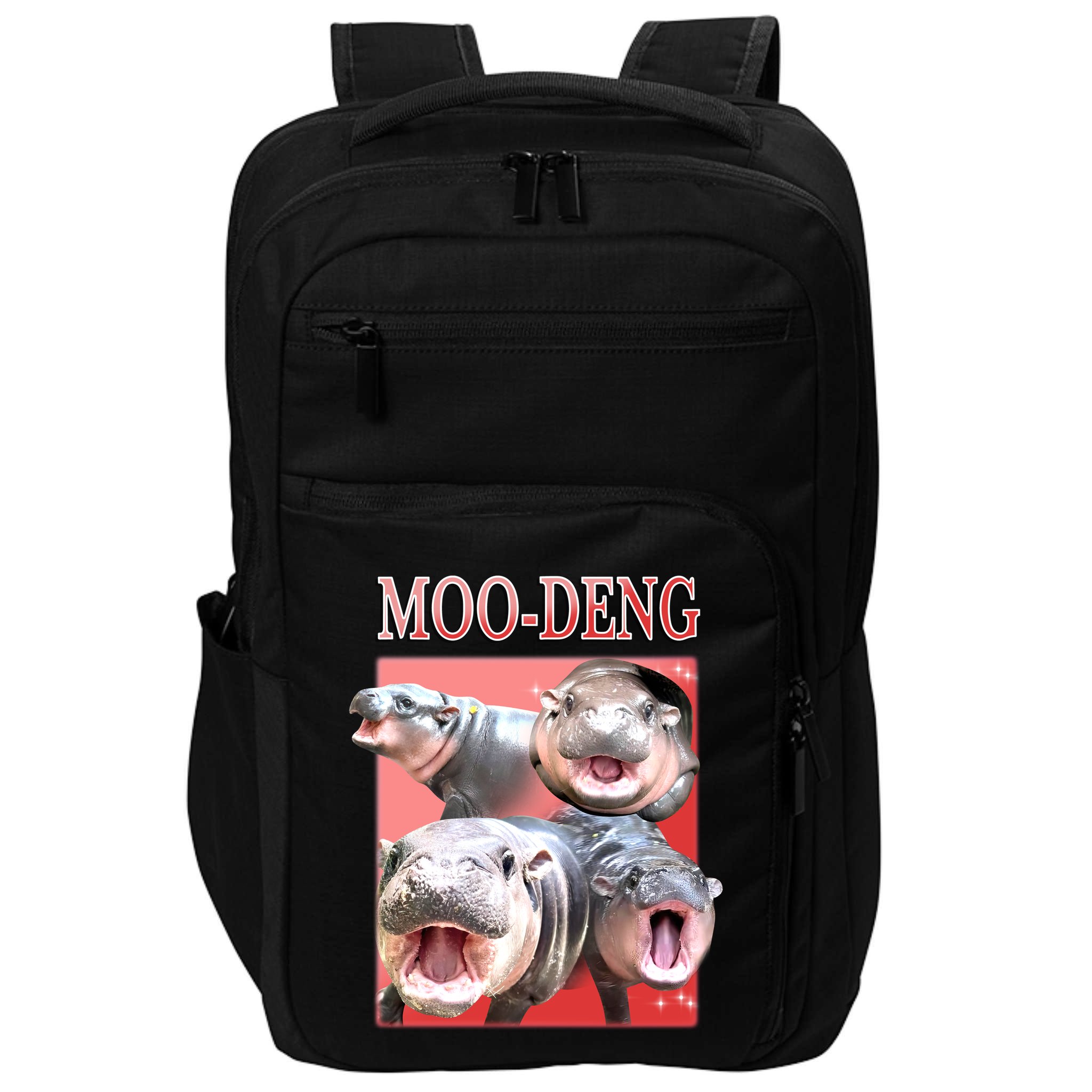 Moo Deng Hippo Meme Funny Impact Tech Backpack