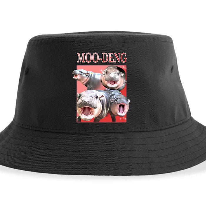 Moo Deng Hippo Meme Funny Sustainable Bucket Hat