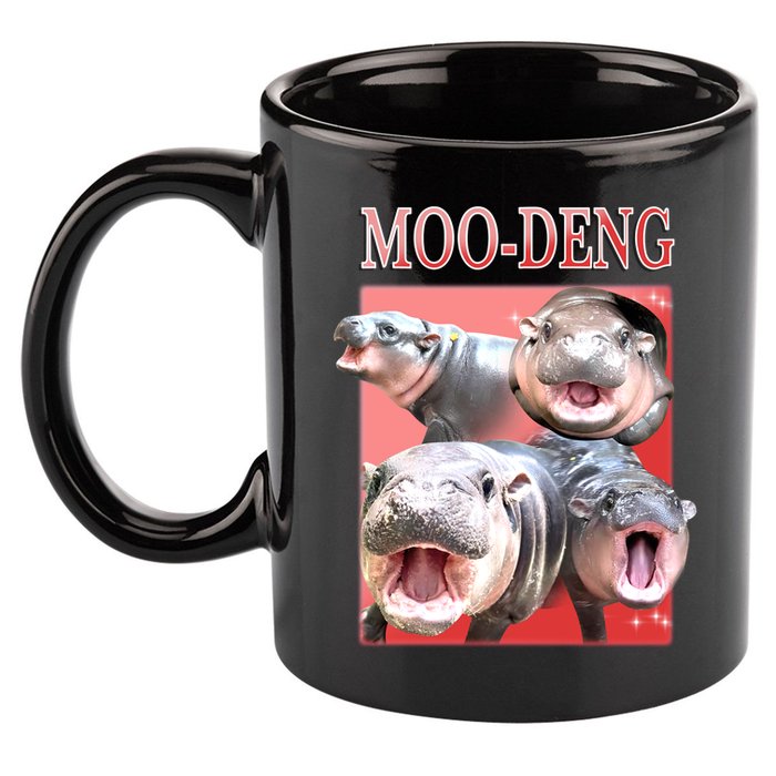 Moo Deng Hippo Meme Funny 11oz C Handle Ceramic Mug