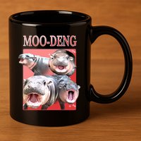 Moo Deng Hippo Meme Funny 11oz C Handle Ceramic Mug
