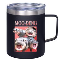Moo Deng Hippo Meme Funny 12oz Stainless Steel Coffee Mug