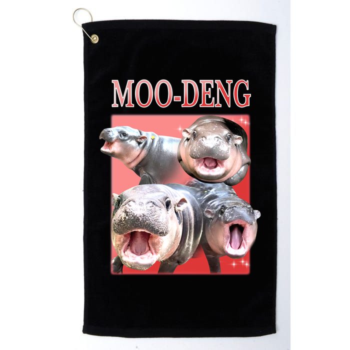 Moo Deng Hippo Meme Funny Golf Towel