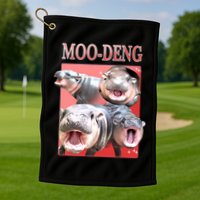 Moo Deng Hippo Meme Funny Golf Towel