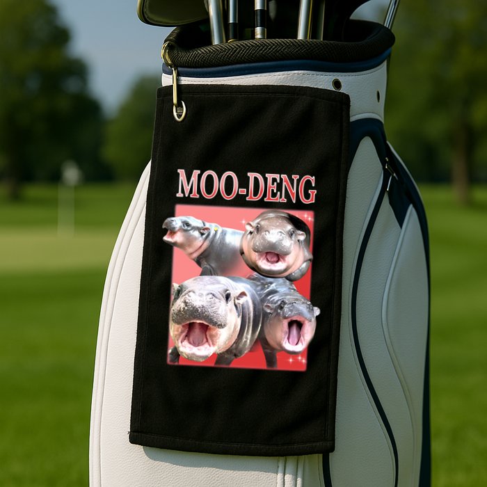 Moo Deng Hippo Meme Funny Golf Towel