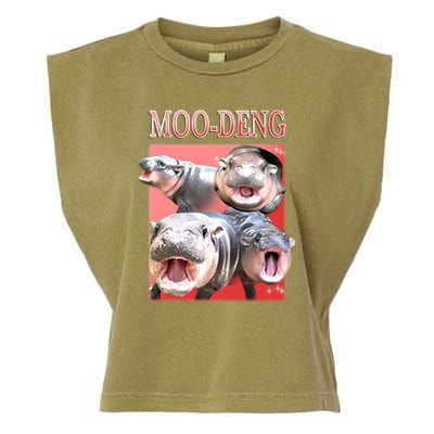 Moo Deng Hippo Meme Funny Garment-Dyed Women's Muscle Tee