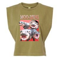 Moo Deng Hippo Meme Funny Garment-Dyed Women's Muscle Tee