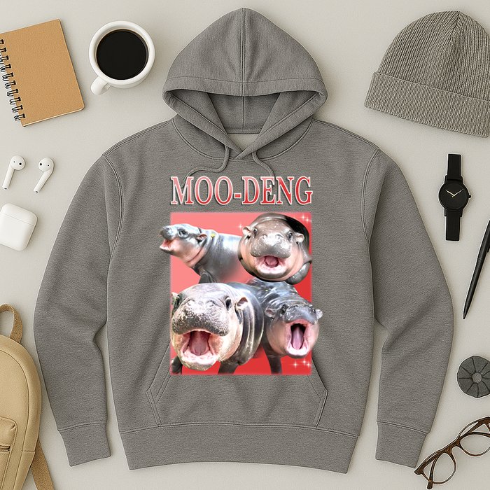 Moo Deng Hippo Meme Funny Hoodie