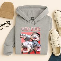 Moo Deng Hippo Meme Funny Hoodie