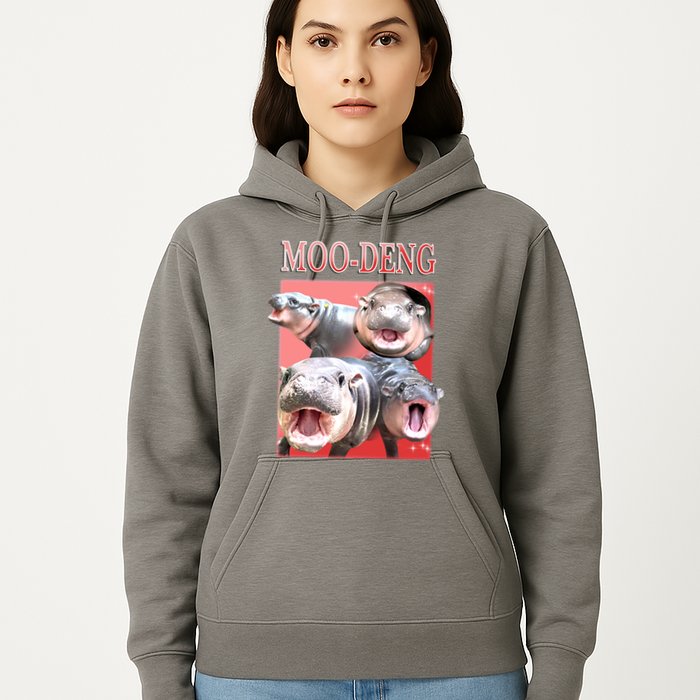 Moo Deng Hippo Meme Funny Hoodie