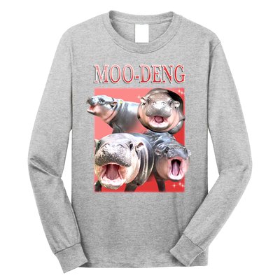 Moo Deng Hippo Meme Funny Long Sleeve Shirt