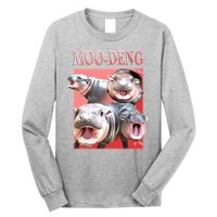Moo Deng Hippo Meme Funny Long Sleeve Shirt