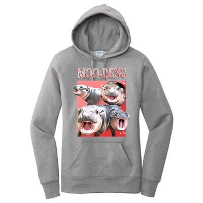 Moo Deng Hippo Meme Funny Women's Pullover Hoodie