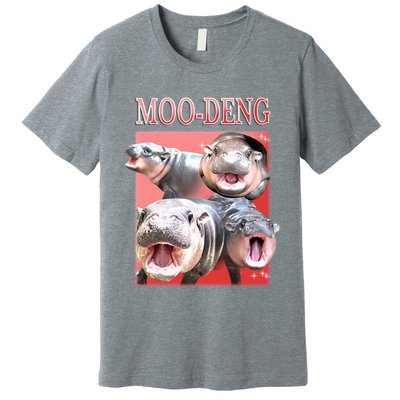 Moo Deng Hippo Meme Funny Premium T-Shirt