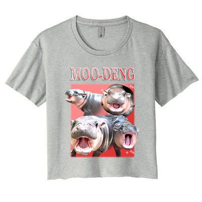 Moo Deng Hippo Meme Funny Crop Top
