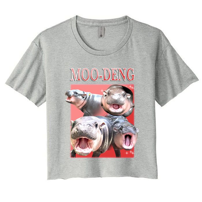 Moo Deng Hippo Meme Funny Crop Top