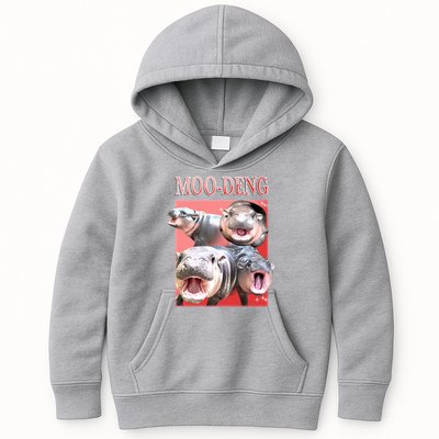 Moo Deng Hippo Meme Funny Kids Hoodie