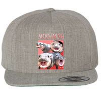 Moo Deng Hippo Meme Funny Wool Snapback Cap