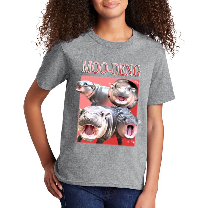 Moo Deng Hippo Meme Funny Kids T-Shirt