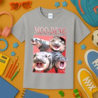 Moo Deng Hippo Meme Funny Kids T-Shirt