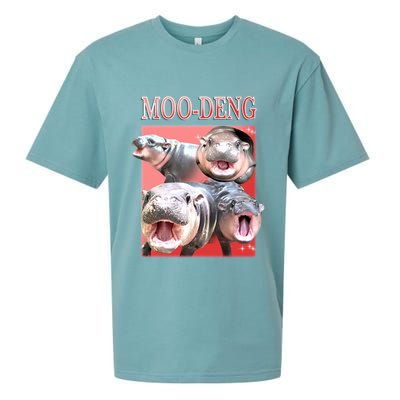 Moo Deng Hippo Meme Funny Sueded Cloud Jersey T-Shirt