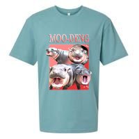 Moo Deng Hippo Meme Funny Sueded Cloud Jersey T-Shirt