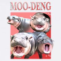 Moo Deng Hippo Meme Funny Garment-Dyed Sweatshirt