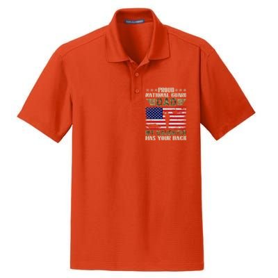 My Daughter Has Your Back Proud National Guard Dad Army Gift Dry Zone Grid Polo