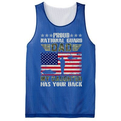 My Daughter Has Your Back Proud National Guard Dad Army Gift Mesh Reversible Basketball Jersey Tank