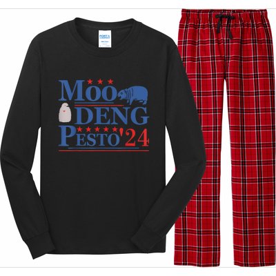 Moo Deng Hippo 2024 And Pesto The Penguin For Animal Lovers Long Sleeve Pajama Set