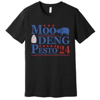 Moo Deng Hippo 2024 And Pesto The Penguin For Animal Lovers Premium T-Shirt