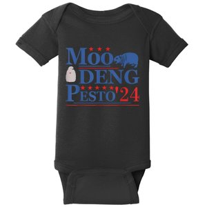 Moo Deng Hippo 2024 And Pesto The Penguin For Animal Lovers Baby Bodysuit