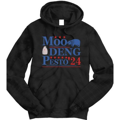 Moo Deng Hippo 2024 And Pesto The Penguin For Animal Lovers Tie Dye Hoodie