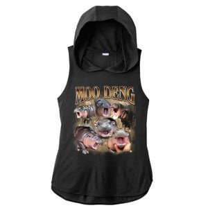 Moo Deng Hippo Meme Funny Animal Ladies PosiCharge Tri-Blend Wicking Draft Hoodie Tank