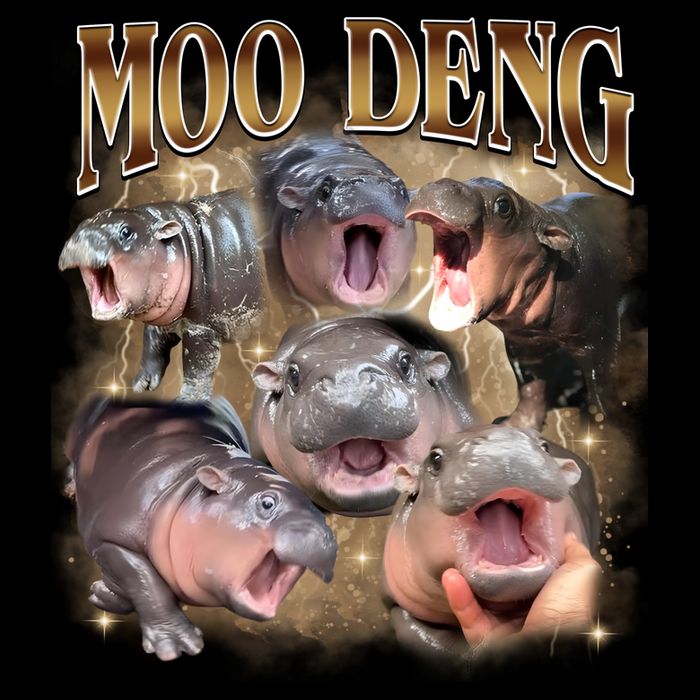Moo Deng Hippo Meme Funny Animal Backpack