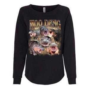 Moo Deng Hippo Meme Funny Animal Womens California Wash Sweatshirt