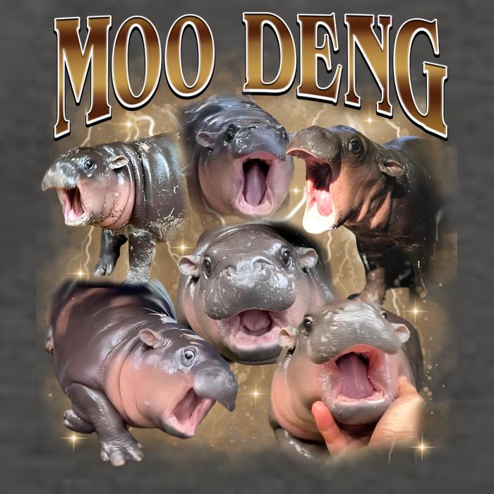 Moo Deng Hippo Meme Funny Animal Vector Backpack