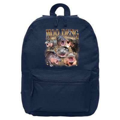 Moo Deng Hippo Meme Funny Animal 16 in Basic Backpack