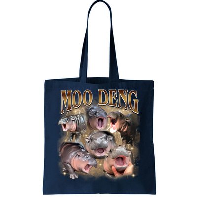 Moo Deng Hippo Meme Funny Animal Tote Bag