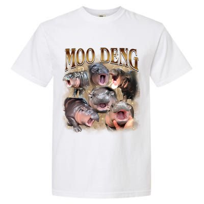 Moo Deng Hippo Meme Funny Animal Garment-Dyed Heavyweight T-Shirt