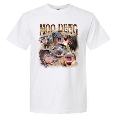 Moo Deng Hippo Meme Funny Animal Garment-Dyed Heavyweight T-Shirt