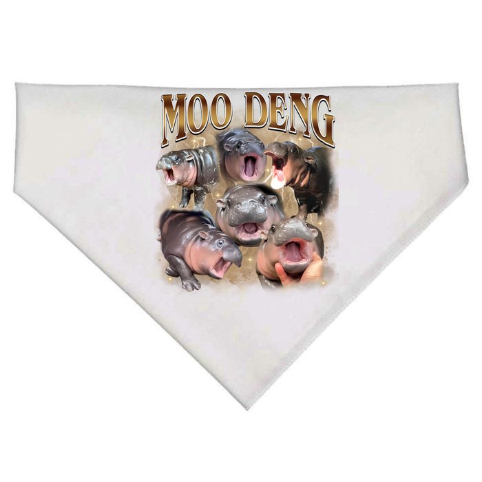 Moo Deng Hippo Meme Funny Animal USA-Made Doggie Bandana