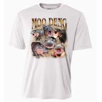 Moo Deng Hippo Meme Funny Animal Cooling Performance Crew T-Shirt