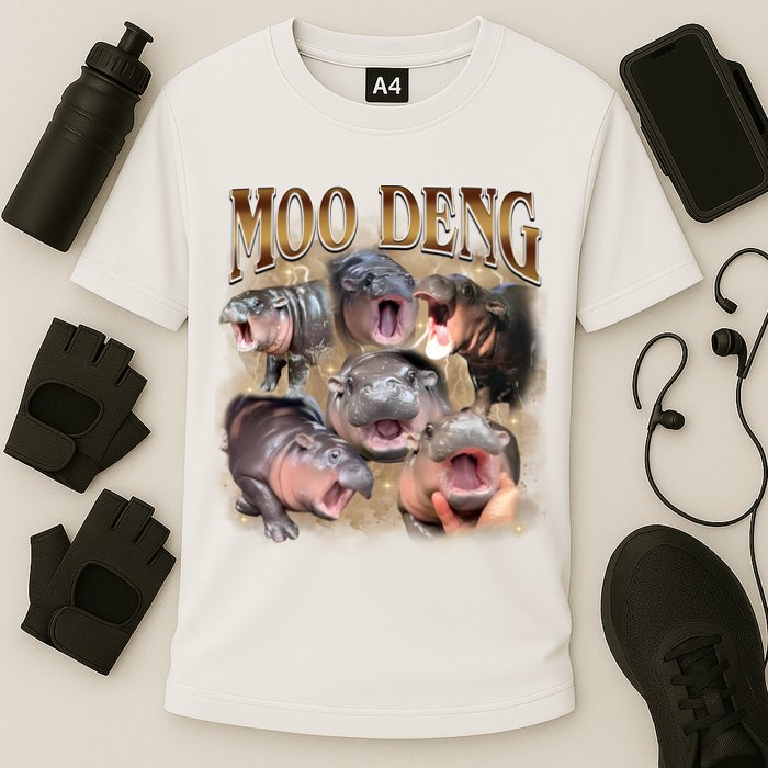 Moo Deng Hippo Meme Funny Animal Performance Shirt
