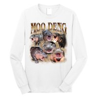 Moo Deng Hippo Meme Funny Animal Long Sleeve Shirt