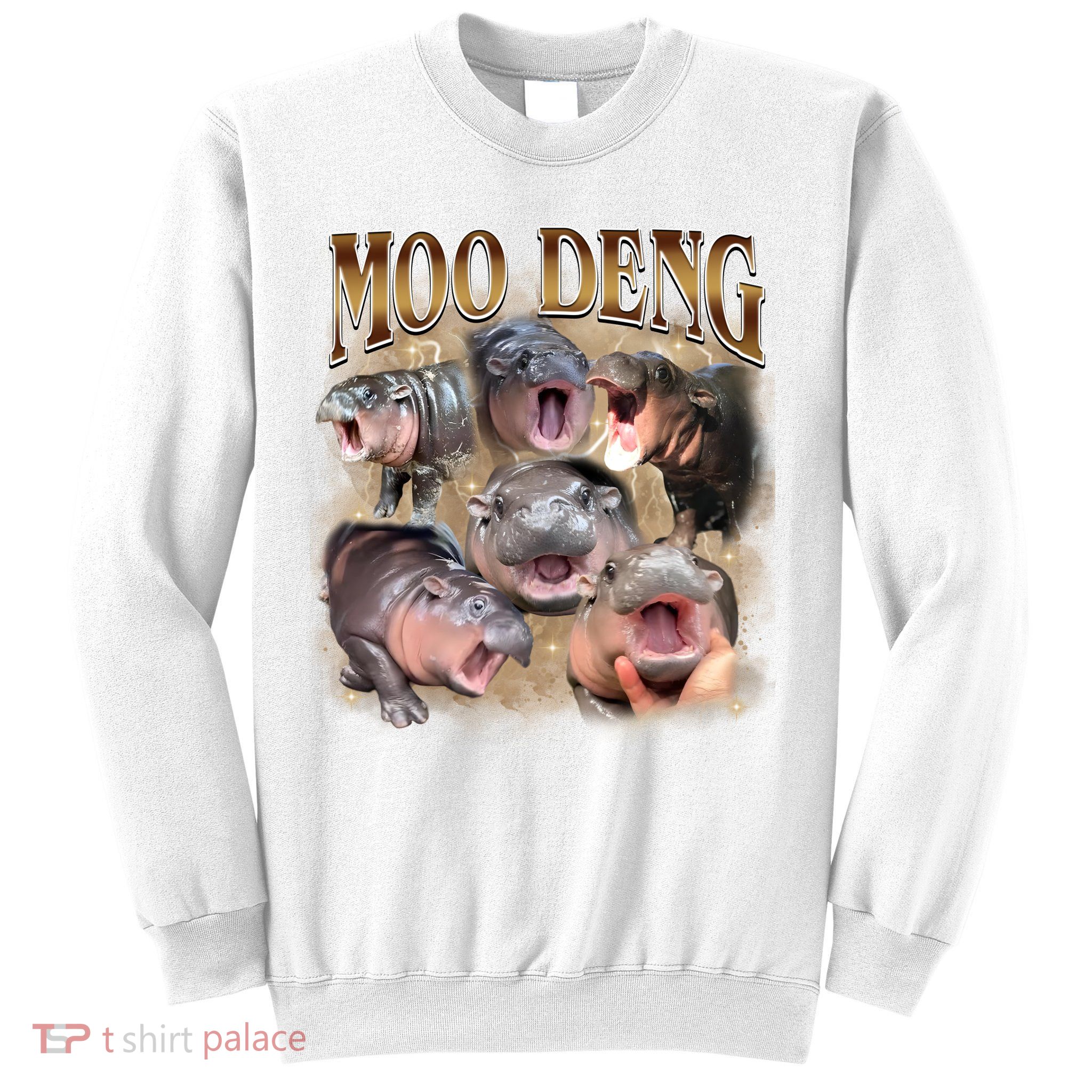 Moo Deng Hippo Meme Funny Animal Sweatshirt
