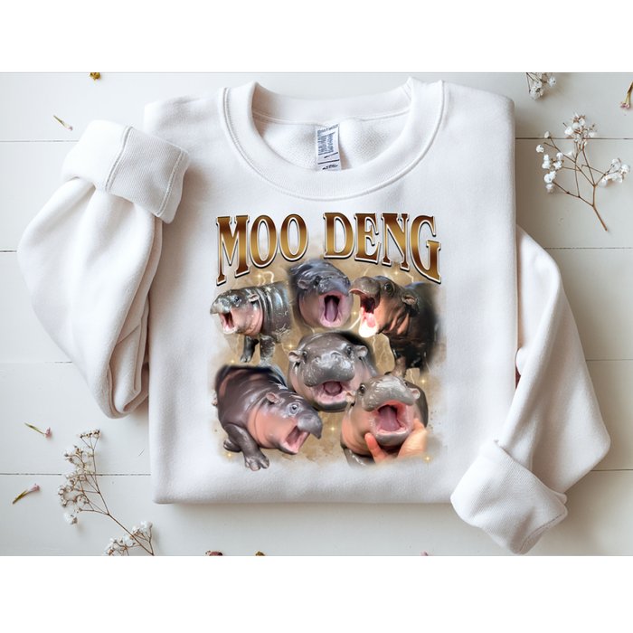 Moo Deng Hippo Meme Funny Animal Sweatshirt