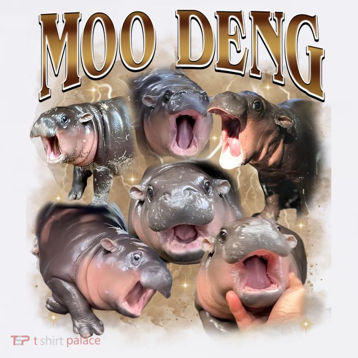 Moo Deng Hippo Meme Funny Animal T-Shirt